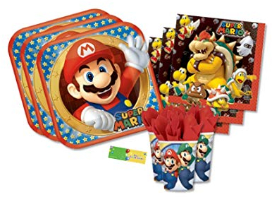 IRPot - Kit Compleanno Bambino Super Mario Bros Piatti Bicchieri TOVAGLIOLI