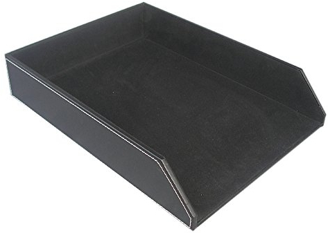 KINGFOM™ A4 Leder Briefablage (schwarz)