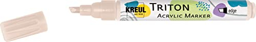 KREUL 17831 - Triton Acrylic Marker edge, beige, Keilspitze, Strichstärke circa 1 bis 4 mm, auf Wasserbasis, Acrylmarker zur Gestaltung von Papier, Holz, Stein und vielem mehr
