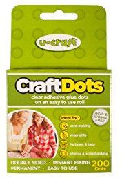 Craft Dots - 200 Permanent Glue Dots on a roll - Double-sided, Sticky, Adhesive Dots for Creative Hobbies, Arts & Crafts & Other Projects
