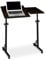 Relaxdays Laptoptisch groß höhenverstellbar H x B x T: 110 x 80 x 50 cm Mobiles Rednerpult mit Rollen zum Bremsen für Notebook mit Ablage für Beamer, große Laptops, Mäuse etc, Ebenholz (schwarz)