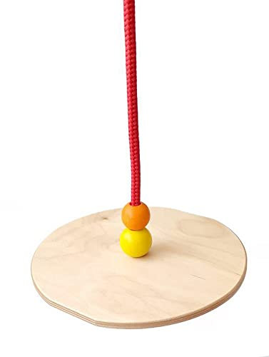 Hess Holzspielzeug 31112 - Teller-Schaukel aus Holz, handgefertigt, für Kinder ab 3 Jahren, Durchmesser ca. 24 cm, für Garten und Terrasse