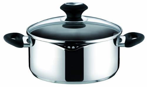 Tescoma 728324 Presto Pentola con Coperchio, Acciaio Inossidabile, Argento/Nero, 4.5 l