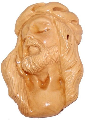 Holy Land Market Magnet Jesus Christus mit Dornenkrone, Agonie, Olivenholz, 7 cm