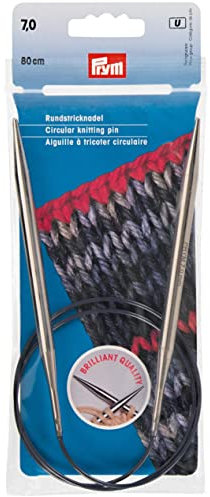 Prym 212194 Rundstricknadeln MS 80 cm 7,00 mm silberfarbig