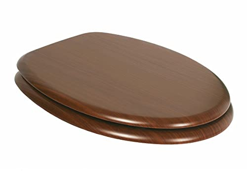 Tatay Tapa WC Universal Nature, de madera MDF, Forma Ovalada, Resistente y cálido, Fácil Instalación, Marrón, 37.4 x 5.7 x 47.5 cm