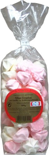 Baiser Gebäck Mini Tropfen Mix mit Vanille- und Erdbeergeschmack 100 g, 6er Pack (6 x 100 g)
