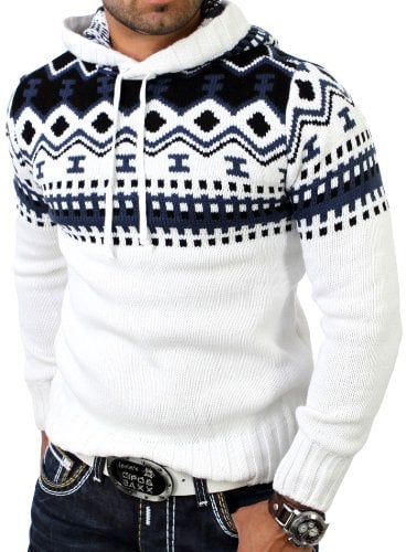 Reslad - Jersey noruego de invierno con capucha de punto para hombre, RS-3013