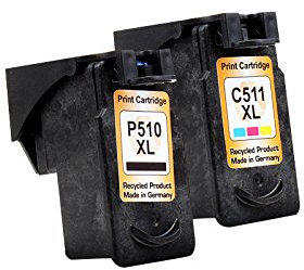 United Toner Recycelt für Canon Pixma IP 2700 Tinten Sparset Black, Cyan, Magenta, Yellow - PG-510 XXL & CL-511 XXL / 2970B010 - Inhalt: 2 x 12 ml