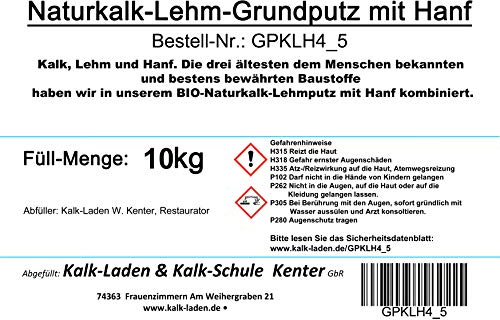 Naturkalk-Lehm-Grundputz mit Hanf 10kg im Eimer