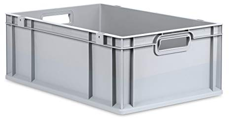 aidB Eurobox NextGen Grip, 600x400x220 mm, Griffe offen, robuste Plastikbox aus Kunststoff mit ergonomischen Griffen, stapelbare Kunststoffkiste, ideal für die Industrie, 1St.