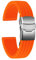 ULLCHRO Bracelet Montre Haute Qualité Remplacer Silicone Bracelet Montre Link Pattern - 16mm, 18mm, 20mm, 22mm, 24mm Caoutchouc Montre Bracelet Boucle Déployante Acier inoxydable (22mm, arancione)
