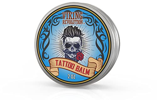 Viking Revolution Tattoo Care Balm for Before, During & Post Tattoo Safe, Natural Tattoo Aftercare Cream Moisturizing Lotion to Promote Skin Moisture, Skin Moisturizer, (2oz,1 Pack)