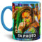 Tasse selbst individuell gestalten/Personalisierbar mit eigenem Foto bedrucken/Fototasse/Motivtasse/Werbetasse/Firmentasse mit Logo/Innen & Henkel Hellblau - XXL Druck