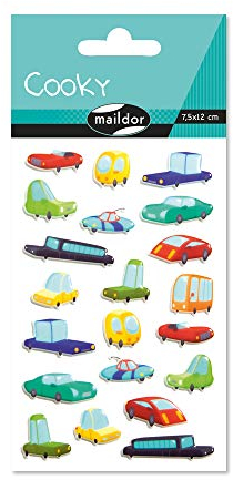 Maildor CY114C - Packung mit 1 Bogen 3D-Aufklebern Cooky, 7,5 x 12 cm, 21 Stickers, 1 Pack, Auto