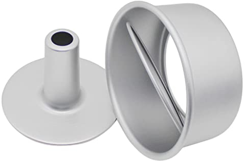 Baoblaze 3er Set Angel Food Kuchenform Aluminium Antihaft Runde Chiffon Kuchen Backform Backform Mit Abnehmbarem Boden, Silber, 8 Zoll