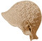 ZLYC Damen Winter Fischerhüte Handgemachte Strick Cloche Hüte Baumwolle Bowler Hut (Bogen Khaki),Einheitsgröße
