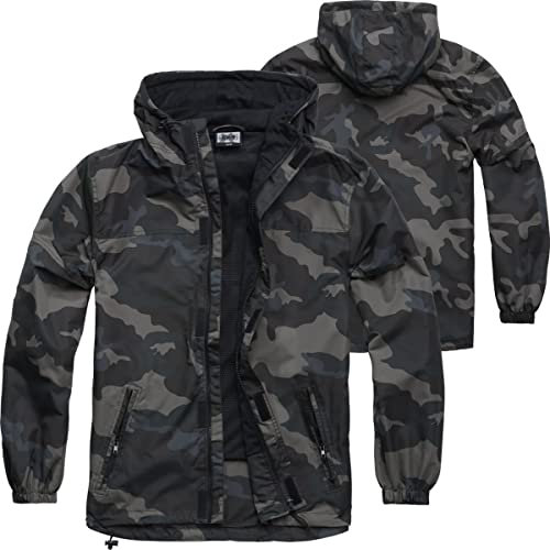 BWuM Windbreaker Sommer mit Zipper, Größe:L, Farbe:Darkcamo