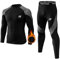 MEETWEE Men’s Thermal Underwear Set, Winter Base Layer Long Sleeve Long Johns Quick Dry Compression Top & Bottom for Sport Skiing Running Hiking Black