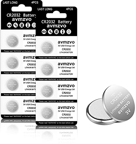 CR2032 Batteria a Bottone al Litio 3V CR 2032 Batterie 8pcs 【5 Anni di Garanzia】 (2032-8p)