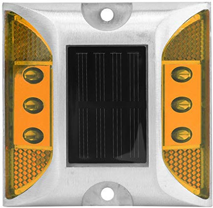 Solar Ground Lights LED Leuchten, IP65 Wasserdichte LED-Bodenleuchten Solarlampen Solar-Bodeneinbauleuchte Zur Beleuchtung von Rasen Hof Deck Weg Auffahrt Straße(Gelb)