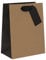 Glick Luxury Medium Gift Bag for Birthdays and Other Celebrations, Ribbed Kraft, 20w x 22.5h x 10d cm, Black & Brown
