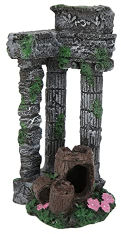 Aquarium Deko Römische Säulen, Simulationsharz, Vintage-Ruinen, Römische Säule, Aquarium, Versteck, Landschaftsverzierung