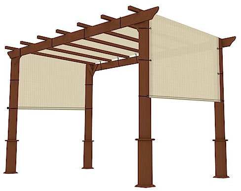INFRANGE Universal-Pergola-Ersatzdach mit Ösen, beschwerte Stangen, durchlässig, für Außenbereich, Terrasse, Veranda, Hinterhof, Pavillon, Beige