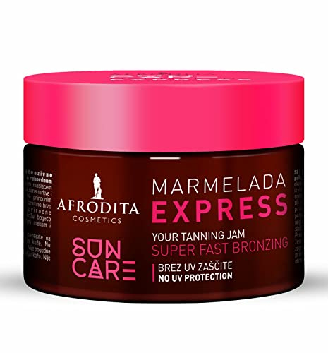 Afrodita Cosmetics SUN CARE Bräunungsbeschleuniger Marmelada | Für schnelle und intensive Bräune | mit 100% organisches Kokosöl, Karité und Kakaobutter | Siliconfrei | Vegan (Express)