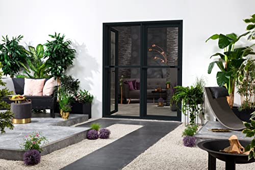 Doppia porta scorrevole in alluminio Comfort, 240 x 240 cm (antracite)