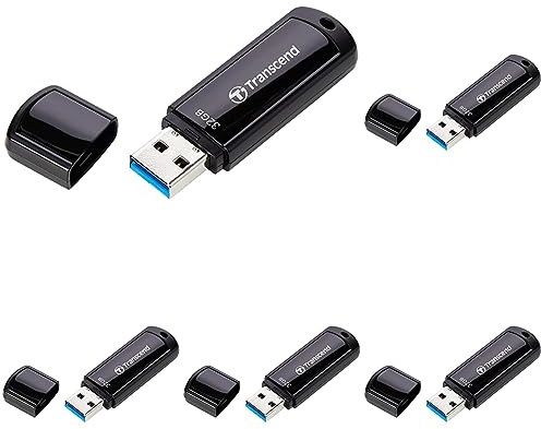 Transcend 32GB JetFlash 700 USB 3.1 Gen 1 USB Stick TS32GJF700, Schwarz (Packung mit 5)