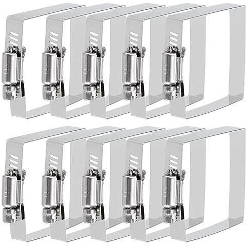 QUARKZMAN Rettangolare Tubo Morsetti, 2 x 2 304 Acciaio Inossidabile Quadrato Condotto Tubo Morsetto per Condotti, Fissaggio Flessibile, Cavo e Ponte Progetto Applicazione, 10pz
