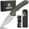 GREIFS® Klappmesser G1 (Zweihandmesser) Messer mit Tasche, Outdoor & Survival Taschenmesser, Überlebensmesser, Jagdmesser (G1+Messerschärfer, OliveSilver)