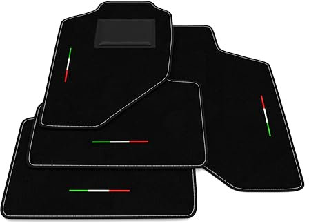 Fußmatten kompatibel mit Opel Frontera 1998-2004 - 5-Türer - Stickerei Italien Flagge, maßgeschneiderte Autofußmatten-Kit, Teppich Set, Autoteppich