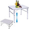 Campingtisch faltbar Klapptisch, Alu Gartentisch Tischplatt Falttisch klappbar Arbeitstisch Balkontisch Höhenverstellung Klappbarer Multifunktionstisch für Balkon Terrasse Picknick, 60x45x26/26/cm