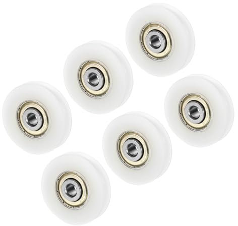 PATIKIL Roue de Poulie en Nylon à Gorge en U 6x38x8.5mm, Lot de 6 Roulements pour Guide de Piste Coulissante pour Quincaillerie de Porte, Fenêtre, Tiroir, Mécanisme d'Entraînement, Blanc