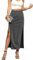 Missufe Bleistiftrock Maxirock Elegant Hoher Taille Damen Langer Sommerrock mit Schlitz Röcke Party Skirt (Silber, Large)