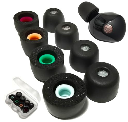 Luckvan Memory Foam Eartips for Sony WF-1000XM5 Earbuds Tips Replacement Ear Tips for Sony WF-1000XM5 WF-1000XM4 fit Charging Case 4 Pairs, Black