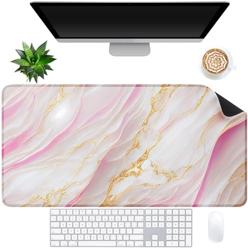 Picassosky Marmor-Tischunterlage für Tastatur und Maus, Computertisch matt für den Schreibtisch, großes Mauspad für Schreibtisch, Schreibtischunterlagen auf der Oberseite von Schreibtischen, 39,9 x 80