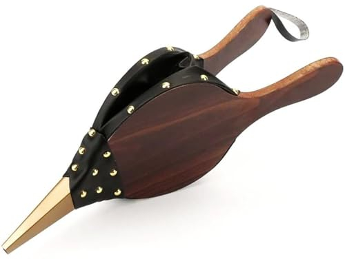 Fuelle para chimenea y barbacoa, soplador de aire manual, 40 cm, madera rústica, boquilla de metal, chimenea, estufa de leña