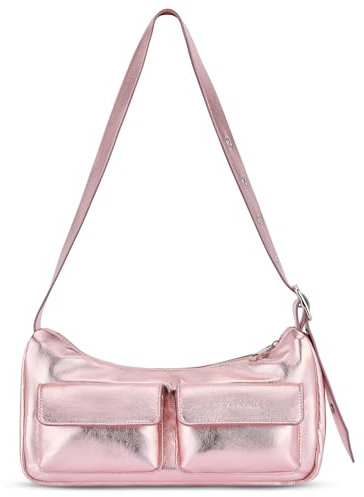 Expatrié Schultertasche Damen Rosé Gold Metallic - Electra - Kleine Handtasche für Party & Freizeit - Elegante Tasche mit Trageriemen - Aestetic Shoulderbag Women