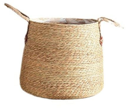 WZTHLF Pots de fleurs d'intérieur en paille tissée pour plantes d'intérieur - Décoration d'intérieur - Paniers à linge (taille M)