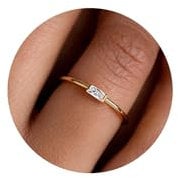 Aidenn Geburtsstein Ringe Gold für Frauen Damen,14K Vergoldet, Stapelbarer Diamant Ring für Mädchen, Geschenke zum Geburtstag der Mütter, Verlobungs, Hochzeits und Versprechensringe Schmuck 60cm