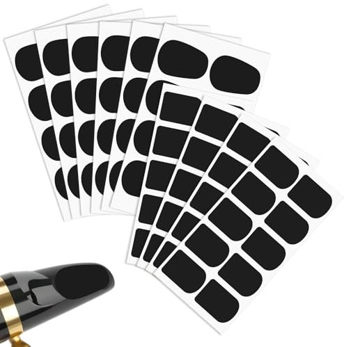 88 Stück Bissgummi Klarinette Saxophon Zubehör Saxophon Mundstück Patches Mundstückkissen Silikon Mundstückpolster Für Klarinette Schutz Bissplatte Für Anfänger (Oval 0,8 Mm, Quadratisch 0,5 Mm)