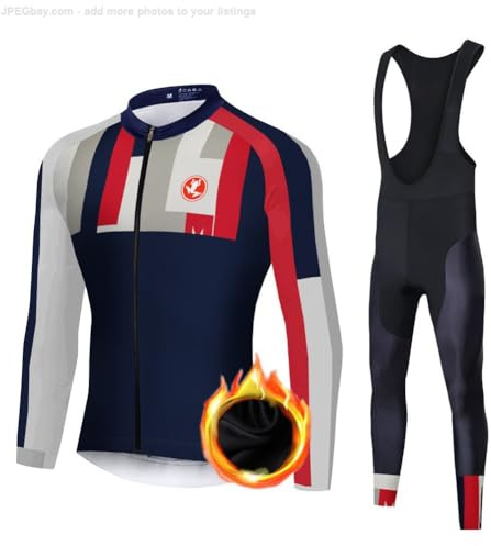 UGLY FROG Thermal Vlies Radtrikot Set Herren Langarm Fahrradbekleidung Fahrradtrikot Triathlon Anzug Radfahren MTB