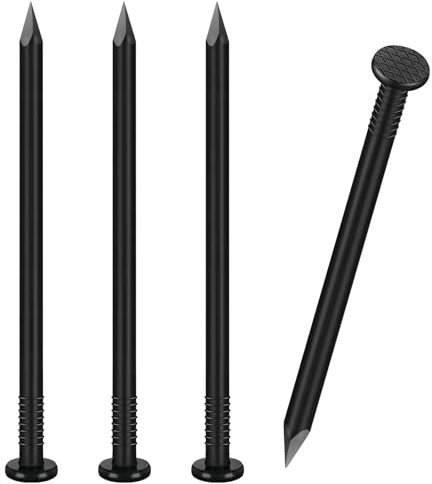 VGBUY 39 chiodi hardware, chiodi neri a testa piatta da 10 cm per appendere immagini, chiodi lunghi, chiodi da parete, chiodi in legno, chiodi di finitura