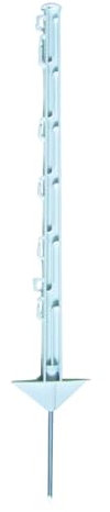 Electra Kunststoffpfahl 75 cm mit Doppeltritt - weiß - 10 Stück Weidezaunpfähle