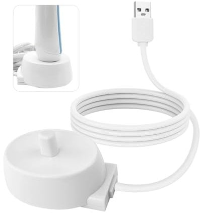 for Oral B Electric Toothbrush Charger USB Plug for Braun Pro 3 iO3 iO4 iO5 iO6 Type 3757 Kids Vitality 100 Genius X, Inductive USB Charging Base Waterproof Power Cord Cable