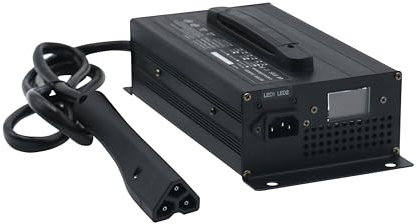 Lzyjck Caricabatterie Per Carrelli Da Golf 12V/24V/36V/48V/60V/72V Caricabatterie Per Auto 1200W Con Display LCD, Con Spina EZGO RXV Per La Ricarica Di Batterie Al Piombo,12v 40a