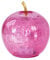 levandeo LED Apfel H17cm Rosa Glas Dekolampe Timer Tischlampe Stimmungslicht Pink Dekoleuchte Crackle Look